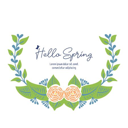 Hello Spring lettering with floral designのイラスト素材