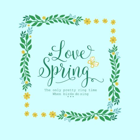 Crowd of modern leaf and flower frame, for love spring invitation card concept. Vector illustrationのイラスト素材