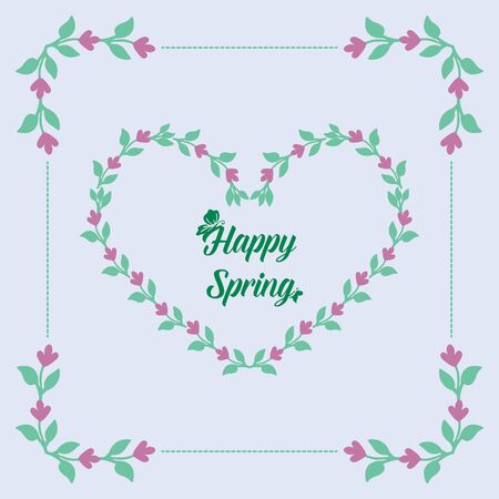 Happy Spring lettering with floral frameのイラスト素材