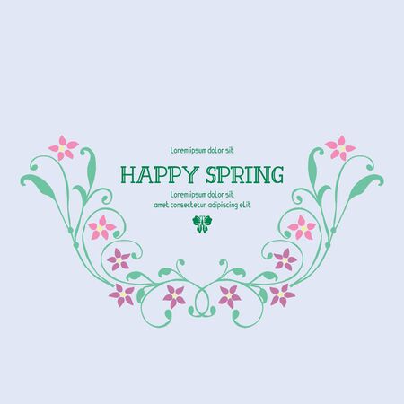 Happy Spring lettering with floral designのイラスト素材