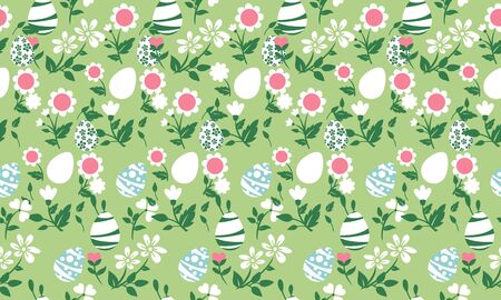 Easter eggs and floral background designのイラスト素材