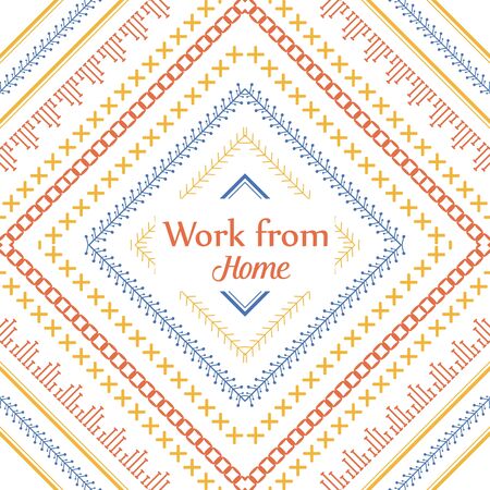 Design embroidery beautiful seamless for greeting card. Collectionのイラスト素材