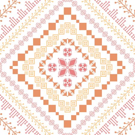 Beautiful seamless embroidery design for greeting card. Collectionのイラスト素材