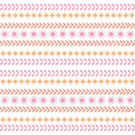 Colorful cute ornament on embroidery design for bedroom decorative. Collectionのイラスト素材
