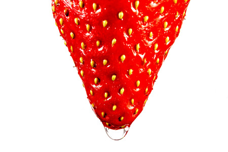 isolated strawberry on white backgroundの写真素材