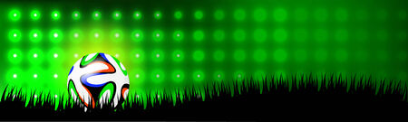 Soccer or football ball in grass on green backgroundのイラスト素材