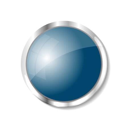 Blue metallic or chrome button vector illustrationのイラスト素材
