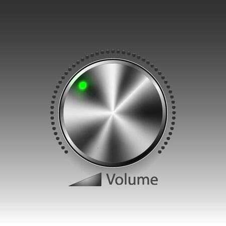Chrome volume button on gray background illustrationのイラスト素材