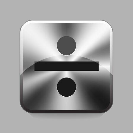 Divide symbol on metallic or chrome button illustrationのイラスト素材