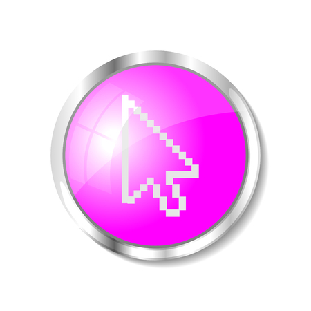 Arrow  pink  button or icon vector illustrationのイラスト素材
