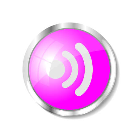 Wirelees pink  button or icon vector illustrationのイラスト素材