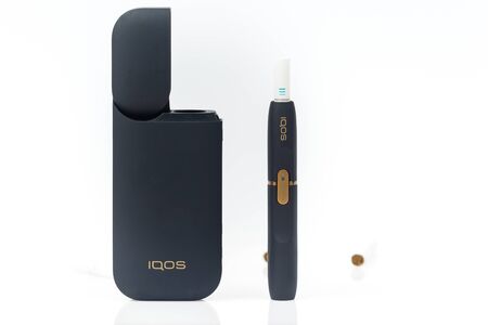 Prague, Czech republic - January 02, 2018:Electronic cigarette, tobacco heating system Iqos of...