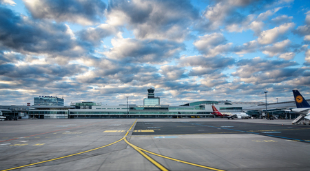 Main building of Vaclav Havel airport Pragueのeditorial素材