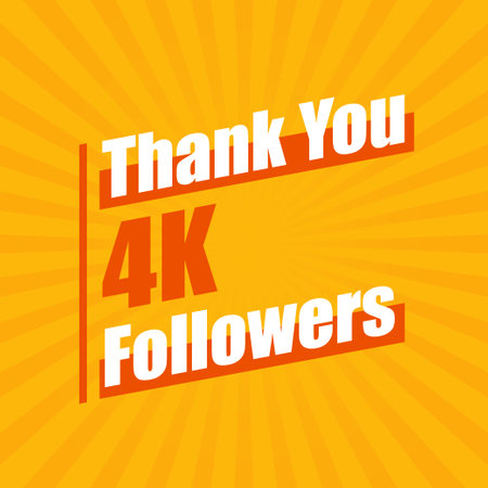 Thanks 4K followers, 4000 followers celebration modern colorful design.のイラスト素材