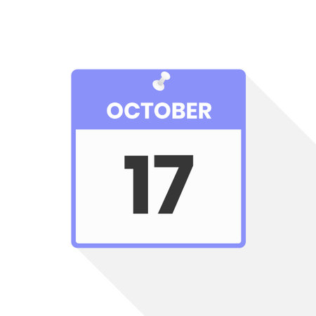 October 17 calendar icon. Date, Month calendar icon vector illustrationのイラスト素材