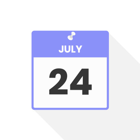July 24 calendar icon. Date, Month calendar icon vector illustrationのイラスト素材