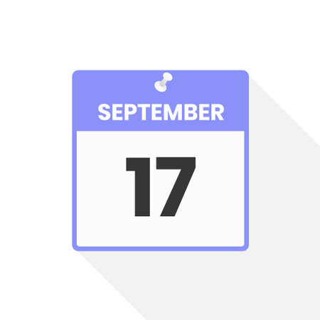September 17 calendar icon. Date, Month calendar icon vector illustrationのイラスト素材