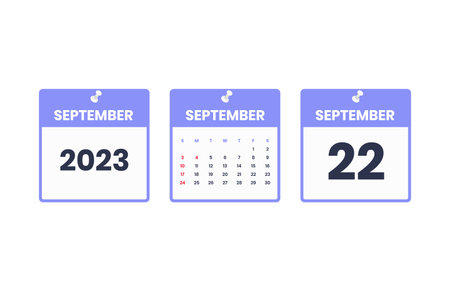 September calendar design. September 22 2023 calendar icon for schedule, appointment, important date...