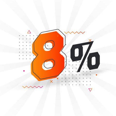 8% discount marketing banner promotion. 8 percent sales promotional design.