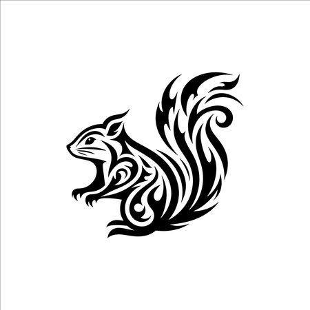 Agouti Silhouette Vector Illustration of Wild Rodent Animal in Black on White Background for Nature Art and Designのイラスト素材