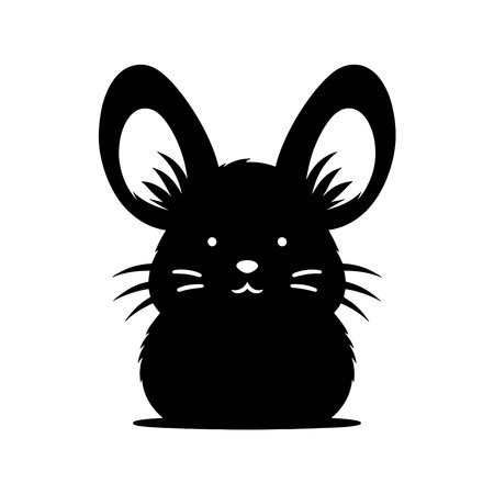 Solid Black American Pika Silhouette Vector Design Clean Animal Outline Isolated on White for Cricut SVG Cutting and Sublimation Projectsのイラスト素材
