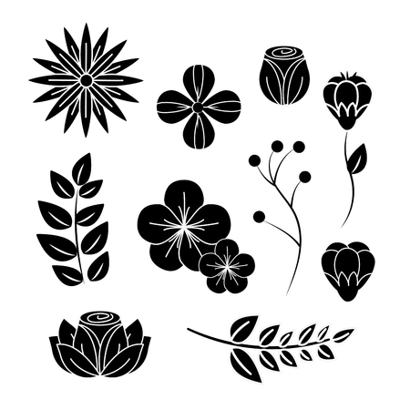 Cool beautiful spring flowers iconのイラスト素材
