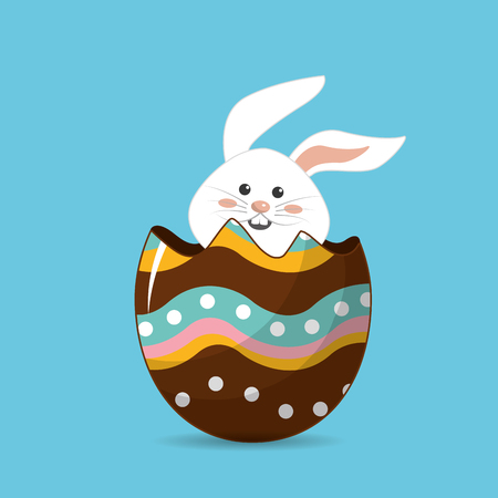 happy easter rabbit eggs day iconのイラスト素材