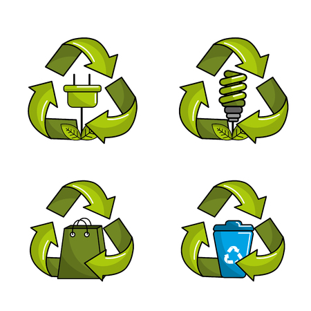 planet recycling icon stockのイラスト素材