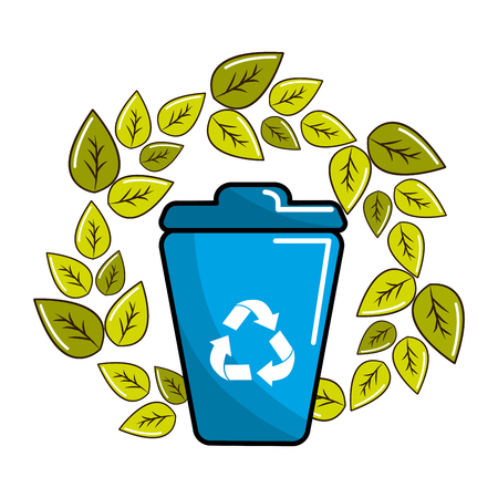 people recycling in the basket iconのイラスト素材