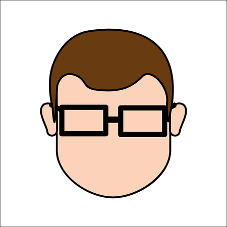 People, avatar face men with glasses iconのイラスト素材