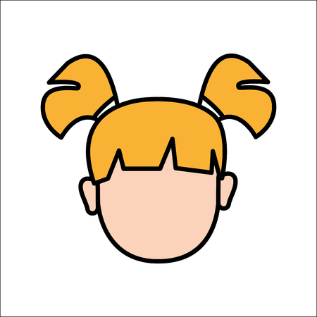 Face baby girl avatar iconのイラスト素材