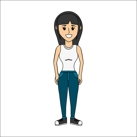 People, woman with casual cloth avatar iconのイラスト素材