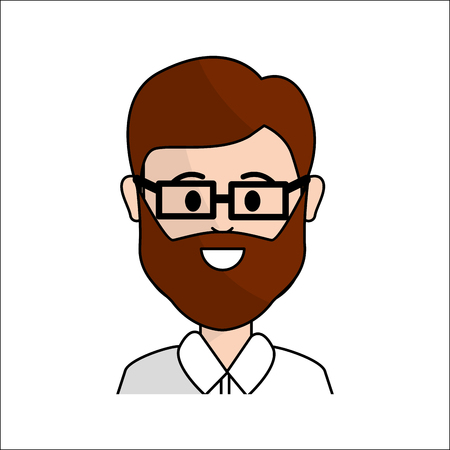 People, happy face man with glasses iconのイラスト素材