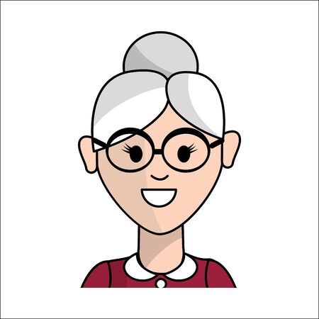 People, happy face woman with glasses iconのイラスト素材
