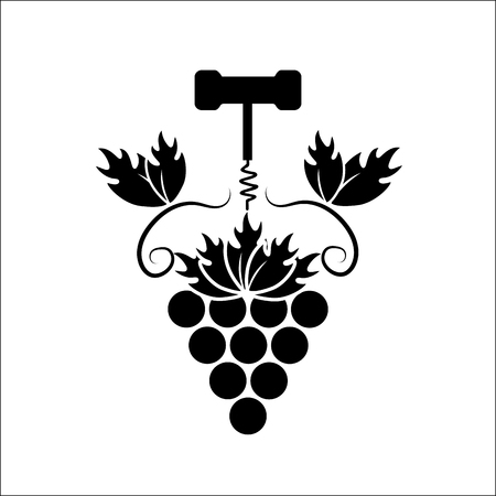 Realistic grape with take out cork iconのイラスト素材