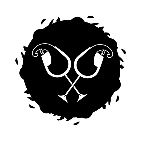 glasses splashing with bubble of wine iconのイラスト素材