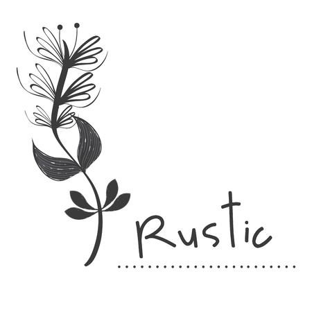 Illustration of rustic flowers plants decoration designのイラスト素材