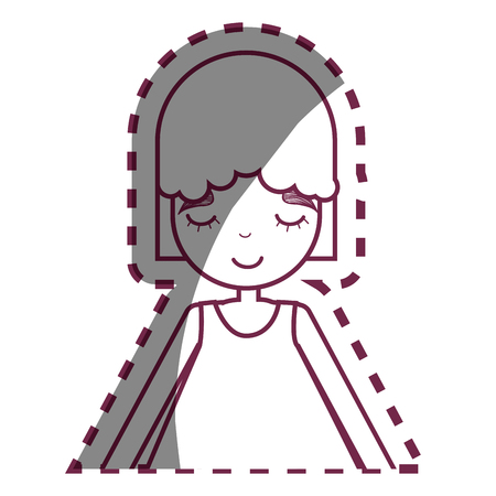 Figure happy beautiful girl with dressのイラスト素材