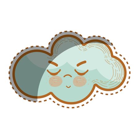 Illustration of kawaii angry cloud iconのイラスト素材