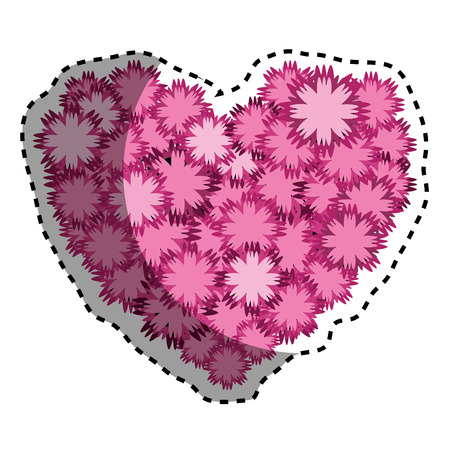Nice flowers in form heart decorationのイラスト素材