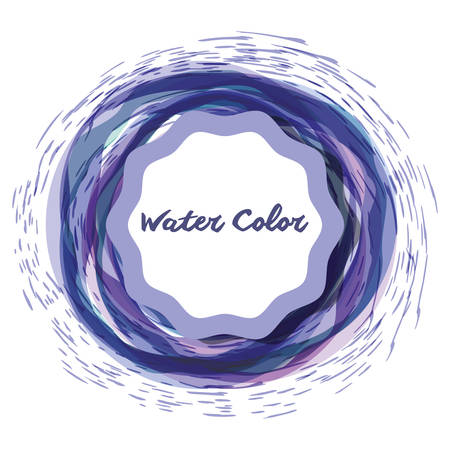 Blue watercolor art paintのイラスト素材