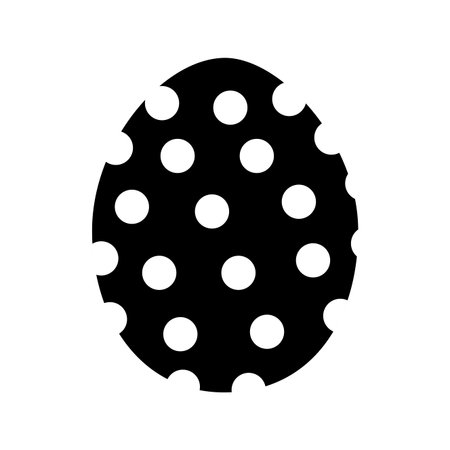 Black contour egg easter decoration designのイラスト素材