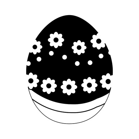 Black contour egg easter decoration designのイラスト素材