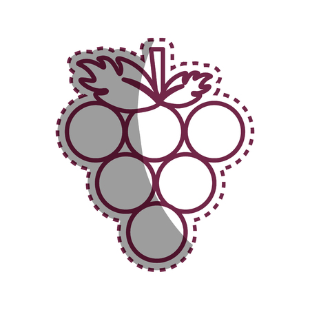 Sticker delicious grape fruit iconのイラスト素材