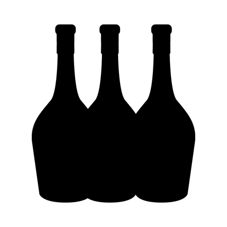 Black contour wine bottles taste beverageのイラスト素材