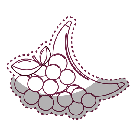 Sticker silhouette grape and banana fruit iconのイラスト素材