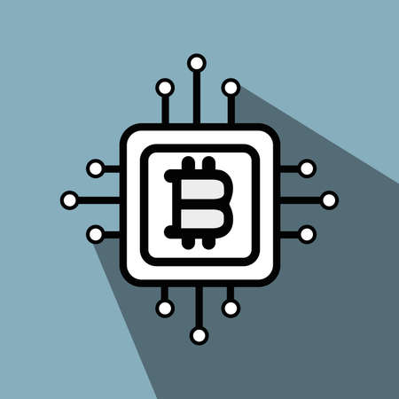 line icon circuit bitcoin money currencyのイラスト素材