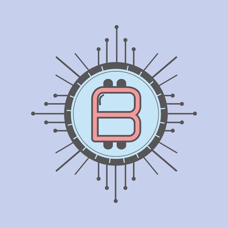color icon bitcoin money currencyのイラスト素材