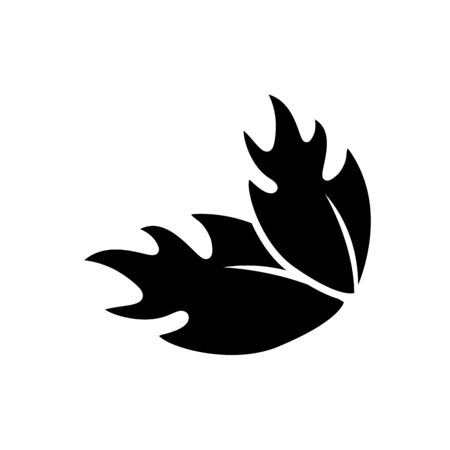 black contour leaf of grape fruitのイラスト素材