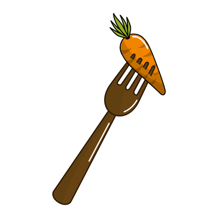 organ food fork with carrot vegetableのイラスト素材
